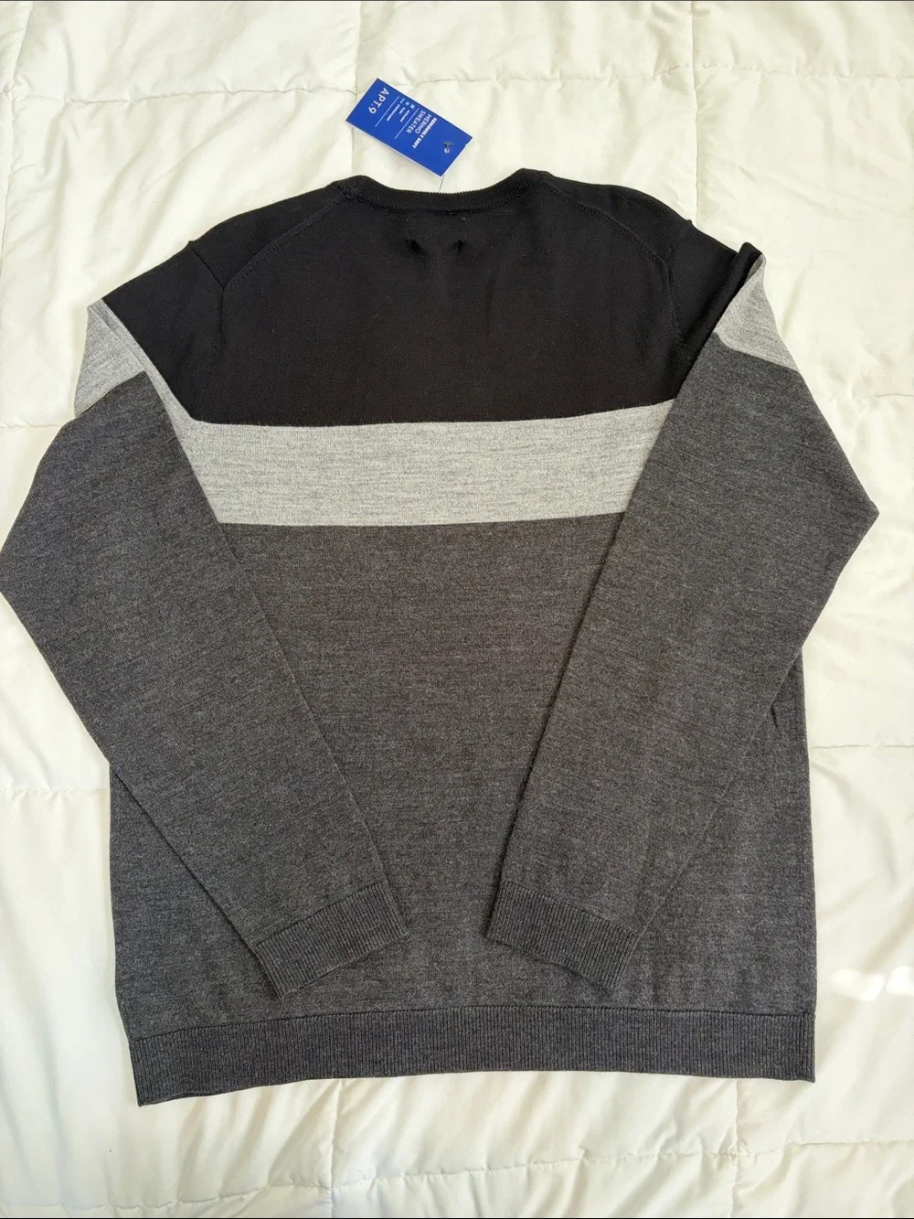 Apt. 9 Men's Merino Wool Blend Crewneck Colorblock Sweater Lg NWT
